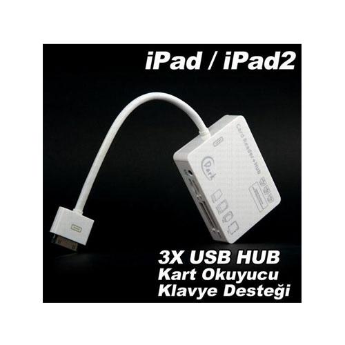 Connection Kit iphone 4s iPad/iPad2 5in1 3xUSB Çoklu Kart Okuyucu Combo Bağlantı Kiti