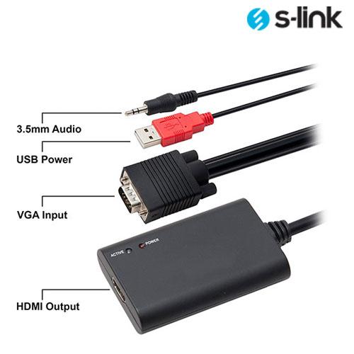 S-LINK VHC20 SL-VHC20 VGA to HDMI Çevirici Kablo