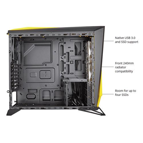 CORSAIR Spec-Alpha CC-9011094-WW PSU Yok Çelik Siyah/Sarı Pencereli Gaming Kasa