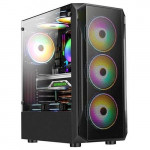 EVEREST X-RACER PEAK 600W Siyah 4 x RGB FANLI MID-TOWER KASA