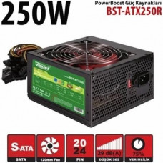 POWERBOOST BST-ATX250R 250W Atx PSU 12 Cm Kırmızı Fan RETAIL BOX (KUTULU)