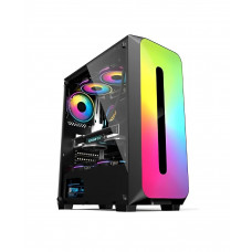 REVENGE COLORFULL 600W TEMPERLI CAM SIYAH Rainbow RGB Fan Atx Kasa