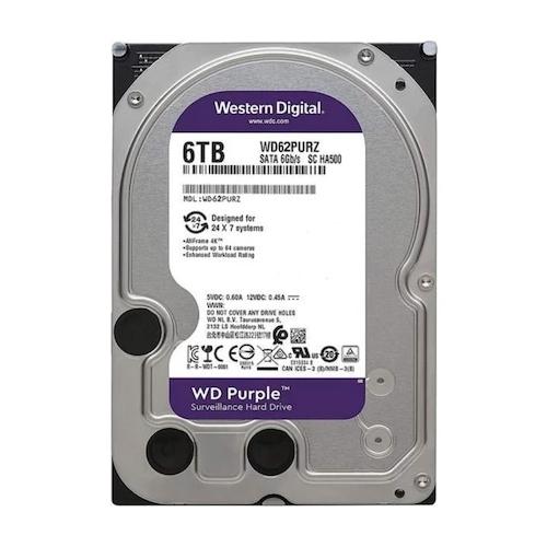 WD 3.5 PURPLE 6TB INTELLIPOWER 128MB SATA3 Güvenlik HDD WD62PURZ (7/24)