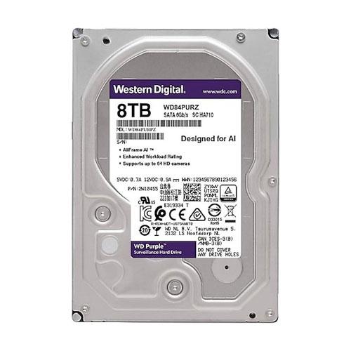 WD 3.5 PURPLE 8TB 5640RPM 128MB SATA3 Güvenlik HDD WD84PURZ (7/24)