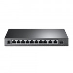 TP-LINK 11 Port TL-SL1311MP 10/100 + 8-Port PoE+ 2x Gigabit + 1x Sfp Switch (124W) (Siyah Çelik Kasalı)